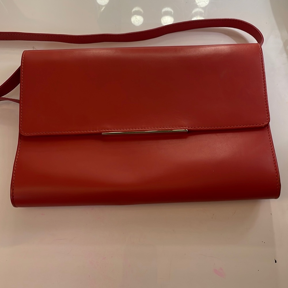 Cuyana red shoulder bag/clutch